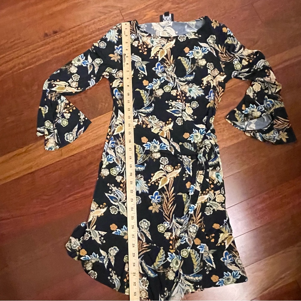 ECI Black Floral Long Sleeve Dress - Picture 7 of 8